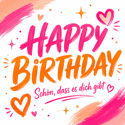 Happy Birthday · Schön, dass es dich gibt Motiv