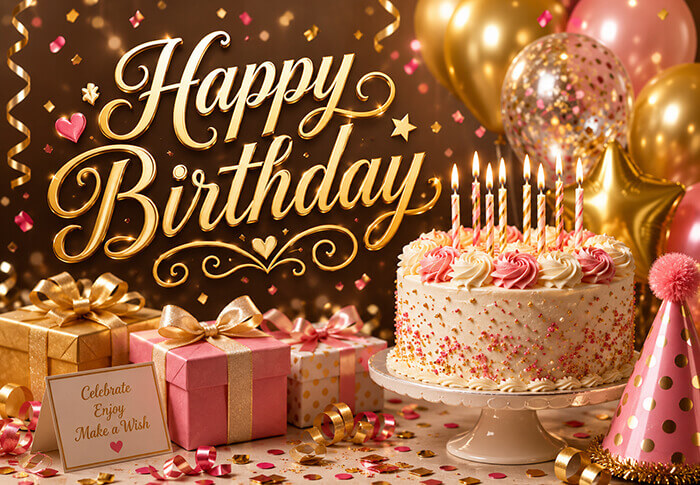Happy Birthday · Gold Motiv