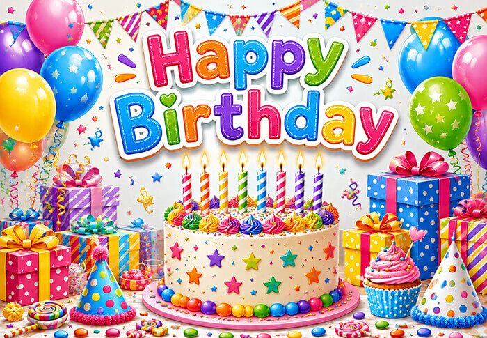 Happy Birthday · Bunt Motiv